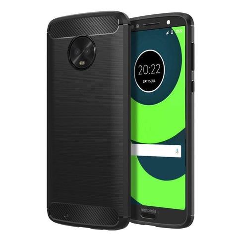 Image of REALIKE Ultimate Protection Flexible Carbon Fiber Back Cover for Moto G6 2018(Carbon Black)