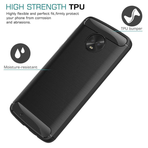 Image of REALIKE Ultimate Protection Flexible Carbon Fiber Back Cover for Moto G6 2018(Carbon Black)