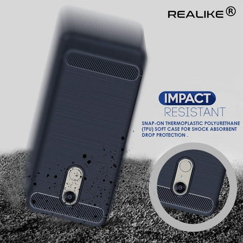 Image of REALIKE Ultimate Protection From Drops, Flexible Carbon Fiber Back Cover For Xiaomi Redmi Note 5-2018