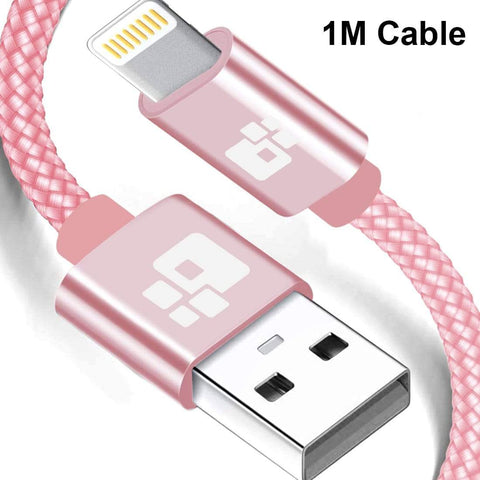 Image of REALIKE® USB Data Cable,High Speed Data Transfer & Charging, Durable Nylon Braided Cable for iOS Devices Compatible with iPhone/iPad.One Meter Length {1 Year Warranty