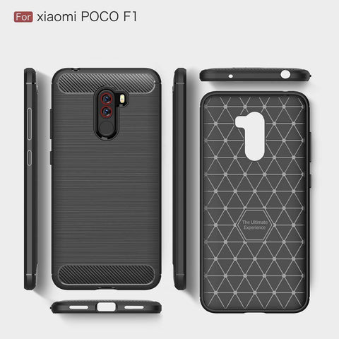 Image of REALIKE® Xiaomi Poco F1 Back Cover, Ultimate Protection from Drops, Durable, Anti Scratch, Perfect Fit Carbon Fiber Back Cover for Xiaomi Poco F1 2018 {Carbon Black} (Limited Time Discounted Price)