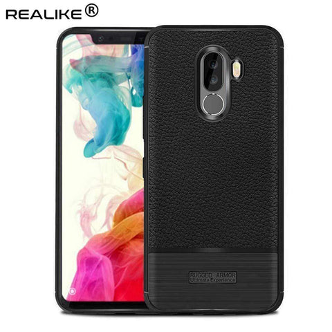 Image of REALIKE® Xiaomi Poco F1 Back Cover, Ultimate Protection from Drops, Durable, Anti Scratch, Perfect Fit Litchi Pattern Back Cover for Xiaomi Poco F1 2018 {Litchi Black}