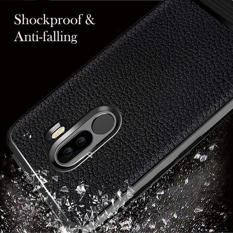 Image of REALIKE® Xiaomi Poco F1 Back Cover, Ultimate Protection from Drops, Durable, Anti Scratch, Perfect Fit Litchi Pattern Back Cover for Xiaomi Poco F1 2018 {Litchi Blue}