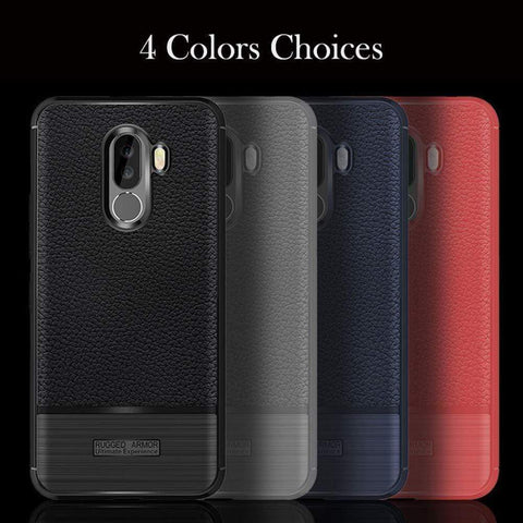 Image of REALIKE® Xiaomi Poco F1 Back Cover, Ultimate Protection from Drops, Durable, Anti Scratch, Perfect Fit Litchi Pattern Back Cover for Xiaomi Poco F1 2018 {Litchi Blue}