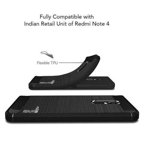 Image of Redmi Note 4 Armor Case Phone Back Cover for Redmi Note 4, Metallic Black