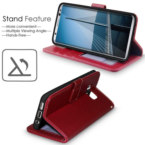 Image of Samsung S8 2017 Cover Case, REALIKE™ Branded Imported Flip Leather Cover, Ultimate Protection from Drops in Slim profile, Durable, Anti Scratch, Perfect Fit, Air Cushion Anti Shock Technology, Flexible Premium PU Faux Leather Flip Cover for Samsung