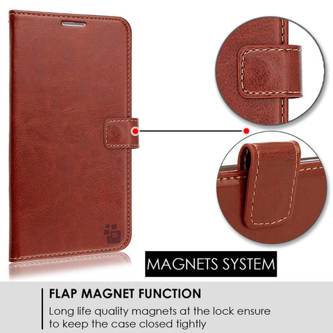 Image of Samsung S8 Plus 2017 Cover Case, REALIKE™ Branded Imported Flip Leather Cover, Ultimate Protection from Drops in Slim profile, Durable, Anti Scratch, Perfect Fit, Air Cushion Anti Shock Technology, Flexible Premium PU Faux Leather Flip Cover for