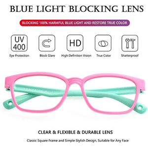 Blue Light Blocking, Anti Eyestrain, UV400 Protector Glasses for Boys and Gilrs - Age 3-12