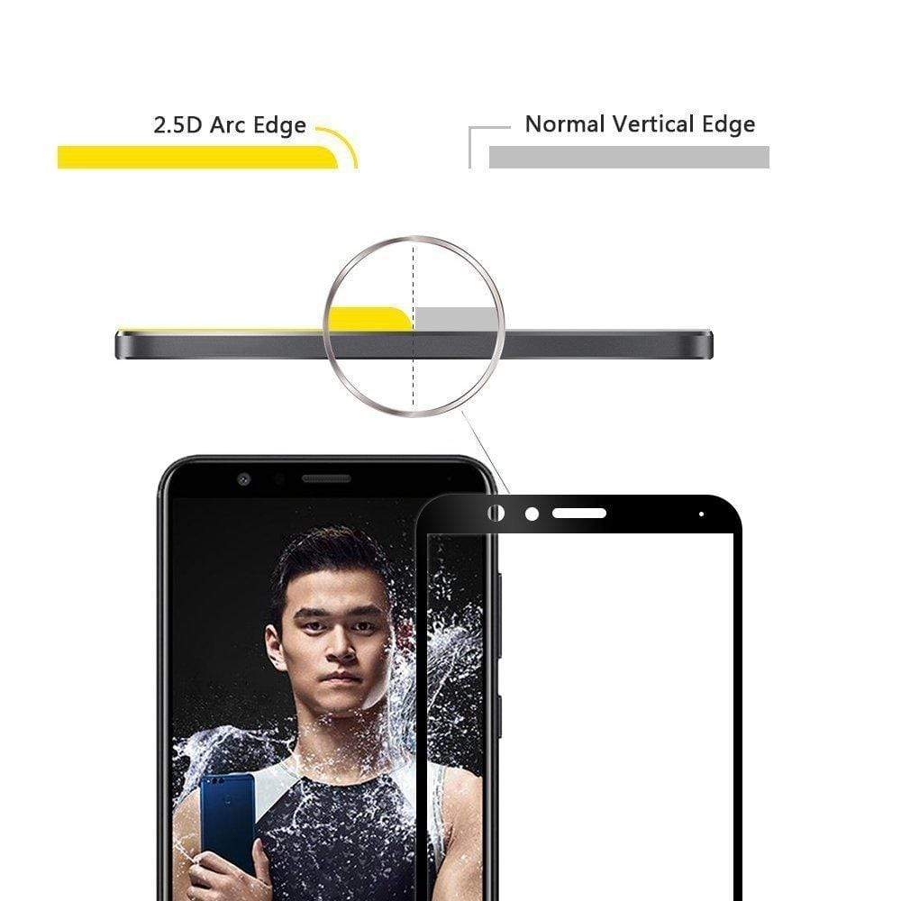 Honor 7X Screen Protector, REALIKE&reg; 3D Touch 9H Full Coverage HD Clear Tempered Glass for Honor 7X (Black) (BLACK)
