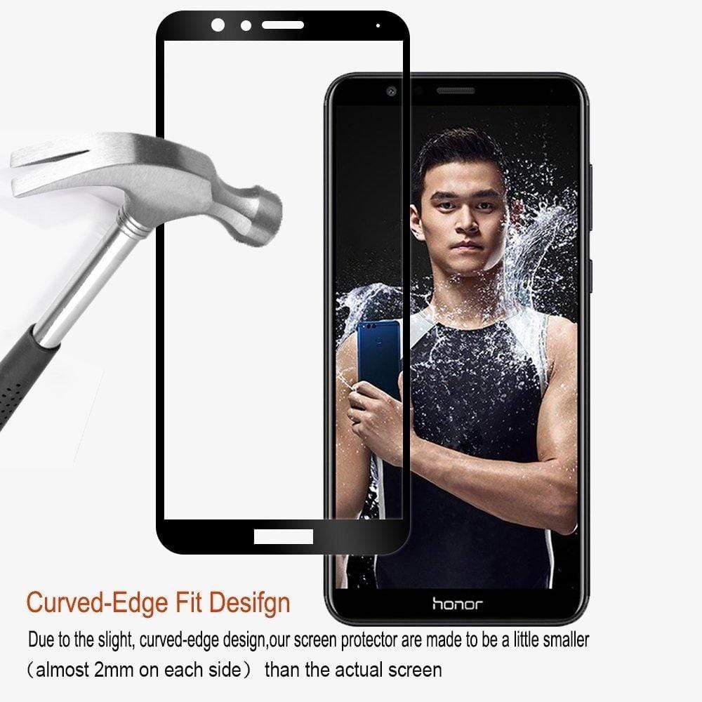 Honor 7X Screen Protector, REALIKE&reg; 3D Touch 9H Full Coverage HD Clear Tempered Glass for Honor 7X (Black) (BLACK)