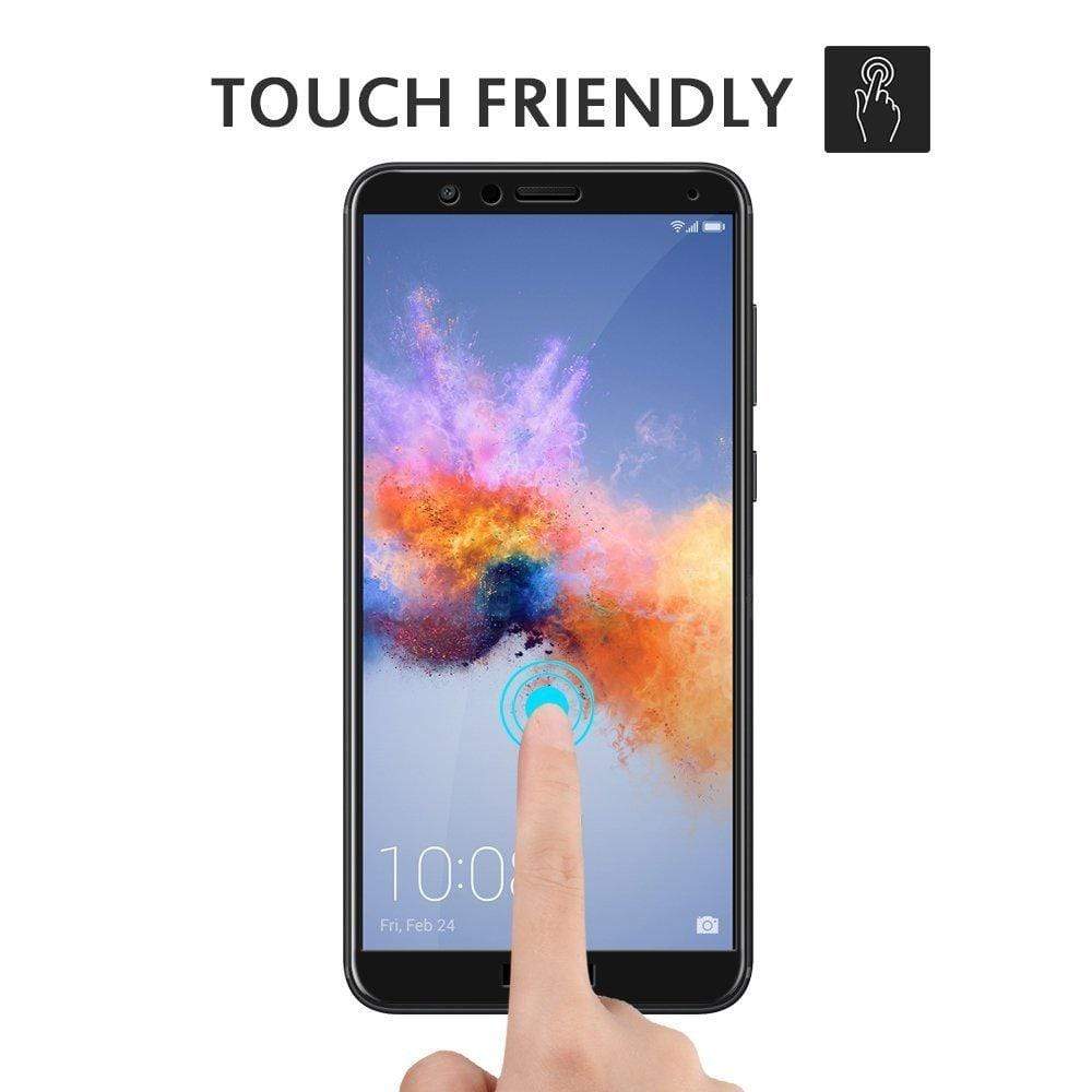 Honor 7X Screen Protector, REALIKE&reg; 3D Touch 9H Full Coverage HD Clear Tempered Glass for Honor 7X (Black) (BLACK)