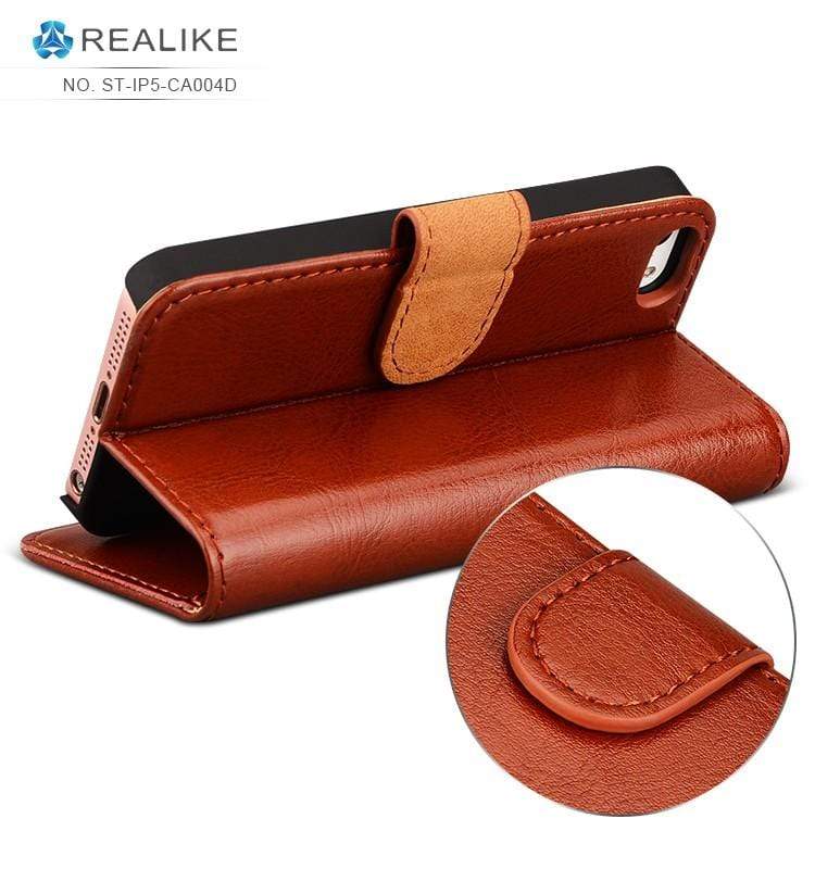 iPhone 7 Cover, REALIKE&trade; {Imported} Premium Style Shockproof Leather Flip Case For iPhone 7