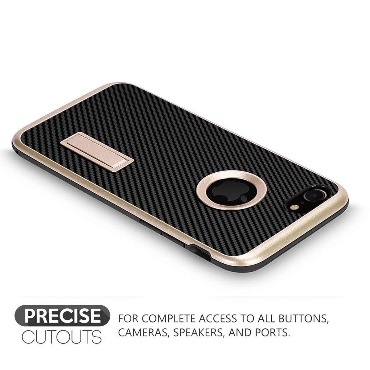 iPhone 7 Cover, REALIKE&trade; {Imported} Schockproof Rugged Premium Style With Kick Stand Back Case For iPhone 7 (Diamond Series) (Gold) …