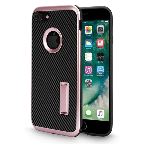 Image of iPhone 7 Cover, REALIKE&trade; {Imported} Schockproof Rugged Premium Style With Kick Stand Back Case For iPhone 7 (Diamond Series) (Rose Gold) …