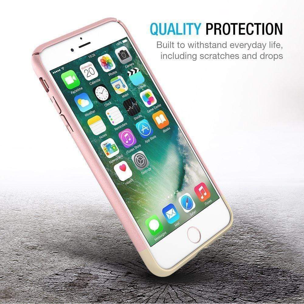 iPhone 7 Plus Cover, REALIKE&trade; [Vibrance Series] Protective Slider Style Slim Cases Covers For Apple iPhone 7 Plus Soft-Interior Scratch Protection Finish - Black - Gold.