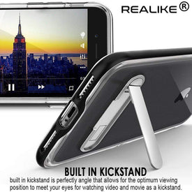 iPhone 8 Cover, REALIKE™ [Vibrance Series] Protective Slider Style Slim Cases Covers For Apple iPhone 8 Soft-Interior Scratch Protection Finish (Black/Clear)