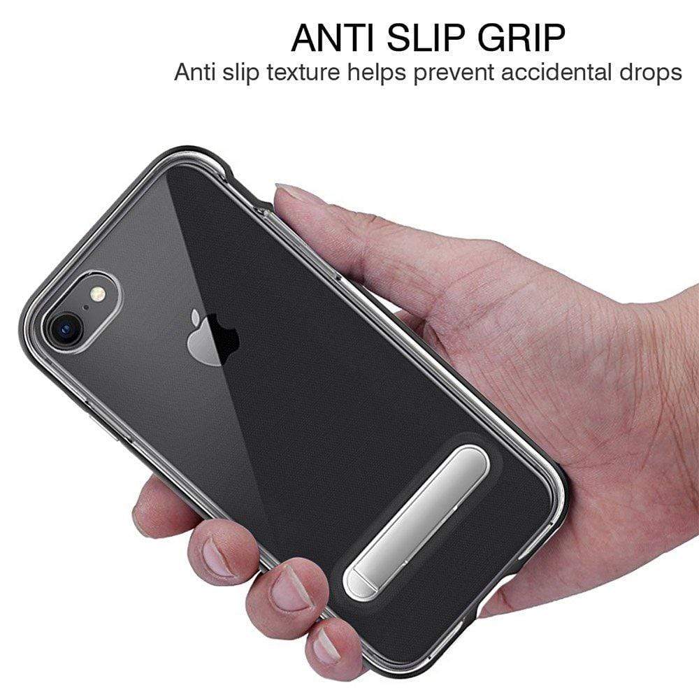 iPhone 8 Cover, REALIKE™ [Vibrance Series] Protective Slider Style Slim Cases Covers For Apple iPhone 8 Soft-Interior Scratch Protection Finish (Black/Clear)