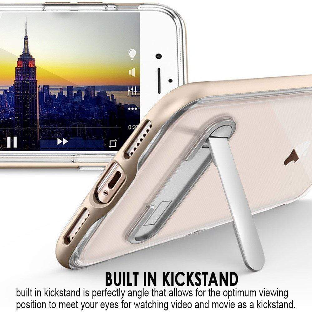 iPhone 8 Cover, REALIKE™ [Vibrance Series] Protective Slider Style Slim Cases Covers For Apple iPhone 8 Soft-Interior Scratch Protection Finish (Gold/Clear)