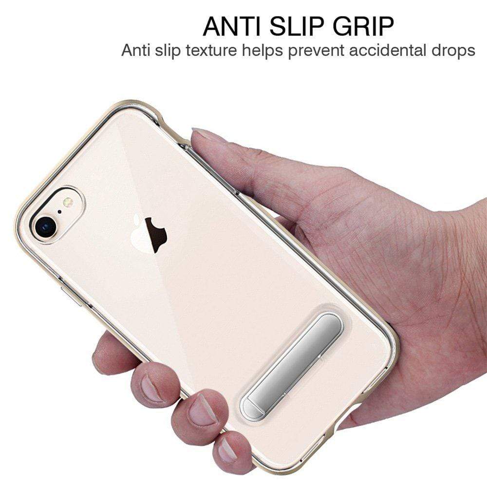 iPhone 8 Cover, REALIKE™ [Vibrance Series] Protective Slider Style Slim Cases Covers For Apple iPhone 8 Soft-Interior Scratch Protection Finish (Gold/Clear)