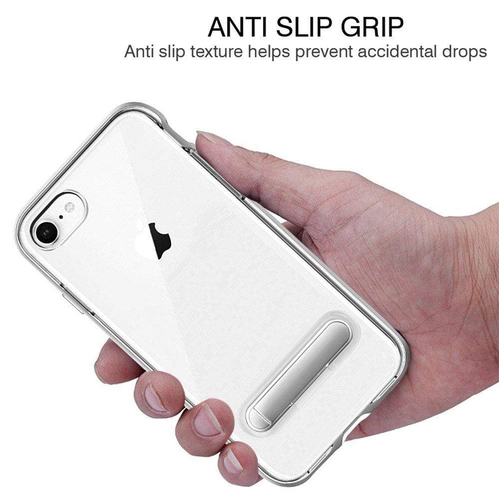 iPhone 8 Cover, REALIKE™ [Vibrance Series] Protective Slider Style Slim Cases Covers For Apple iPhone 8 Soft-Interior Scratch Protection Finish (Silver/Clear)