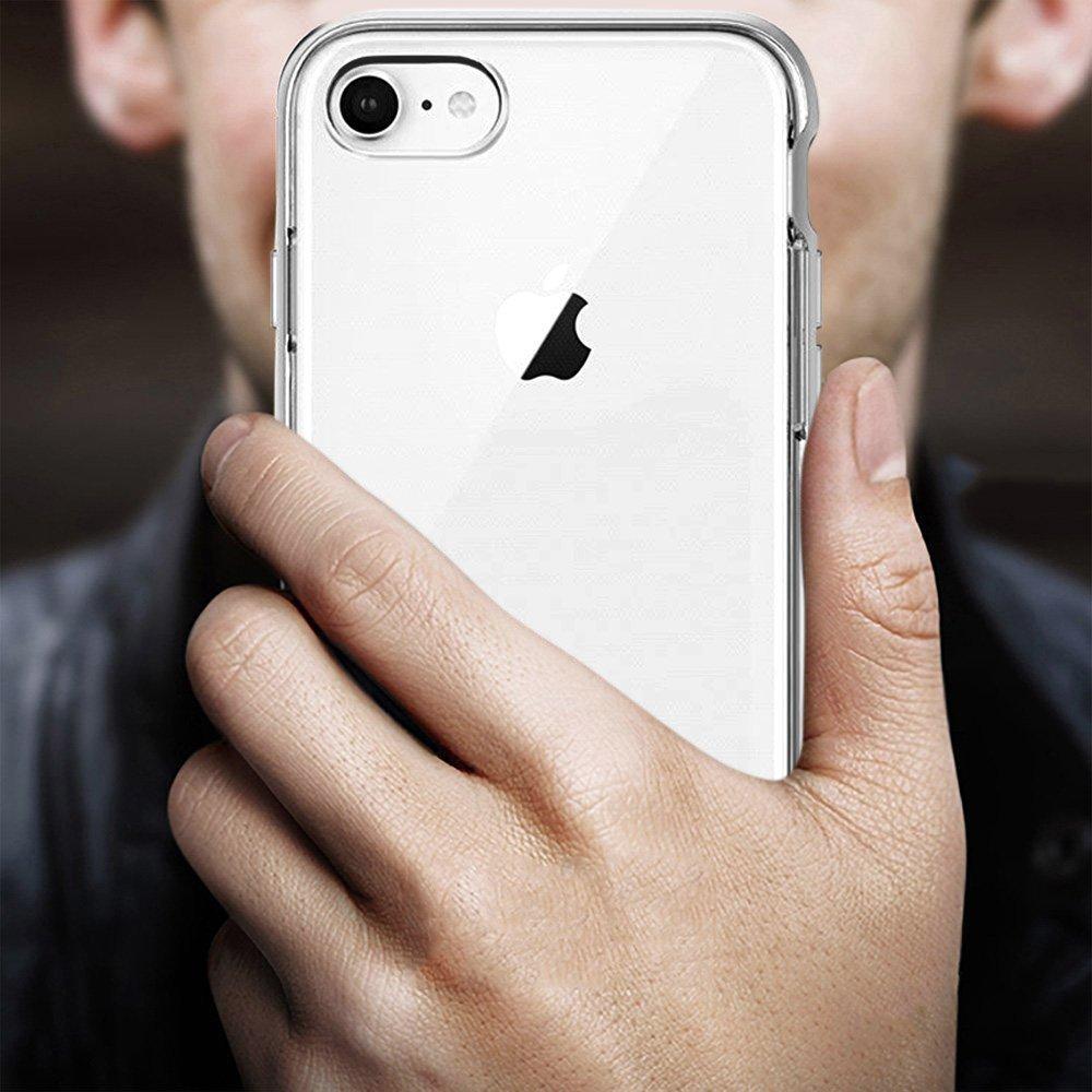 iPhone 8 Cover, REALIKE™ [Vibrance Series] Protective Slider Style Slim Cases Covers For Apple iPhone 8 Soft-Interior Scratch Protection Finish (Silver/Clear)