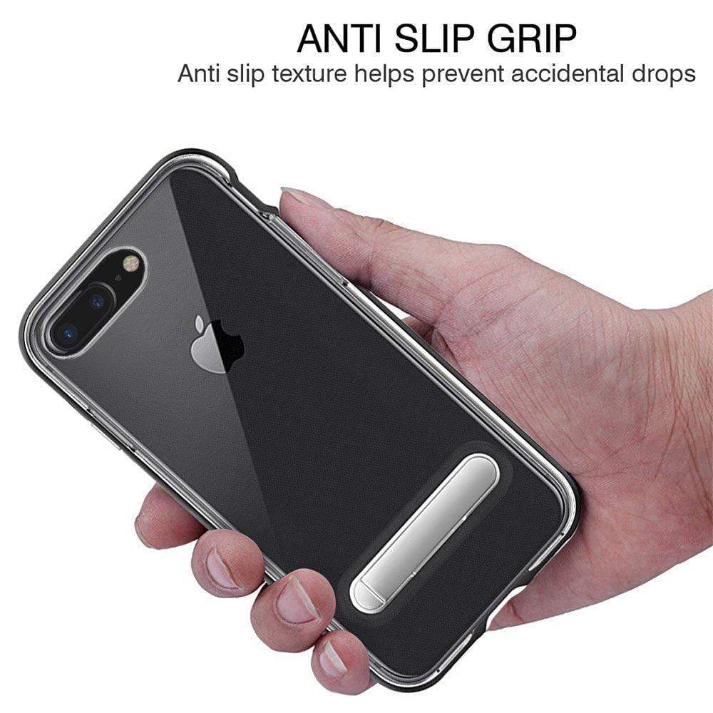 iPhone 8 Plus Cover, REALIKE™ [Vibrance Series] Protective Slider Style Slim Cases Covers For Apple iPhone 8 Plus Soft-Interior Scratch Protection Finish (Black/Clear)