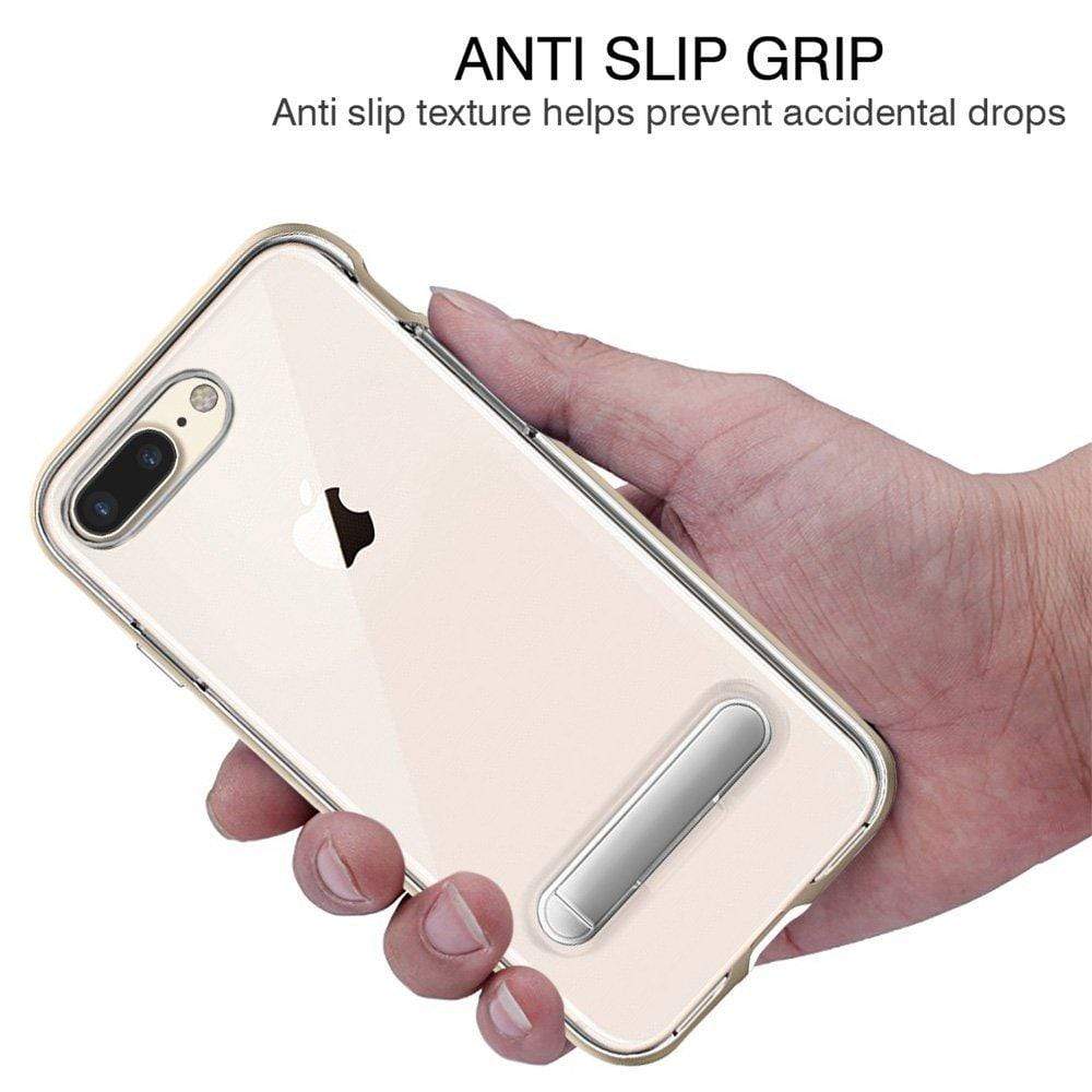 iPhone 8 Plus Cover, REALIKE™ [Vibrance Series] Protective Slider Style Slim Cases Covers For Apple iPhone 8 Plus Soft-Interior Scratch Protection Finish (Gold/Clear)