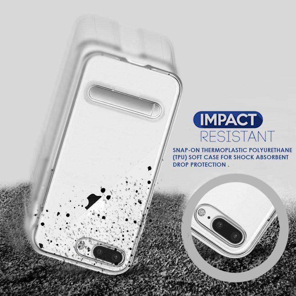 iPhone 8 Plus Cover, REALIKE™ [Vibrance Series] Protective Slider Style Slim Cases Covers For Apple iPhone 8 Plus Soft-Interior Scratch Protection Finish (Silver/Clear)