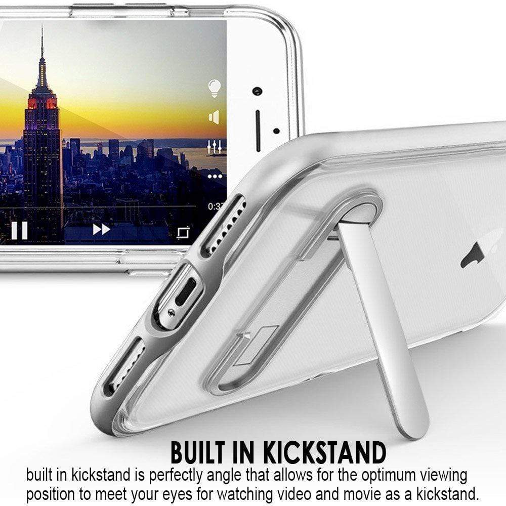 iPhone 8 Plus Cover, REALIKE™ [Vibrance Series] Protective Slider Style Slim Cases Covers For Apple iPhone 8 Plus Soft-Interior Scratch Protection Finish (Silver/Clear)