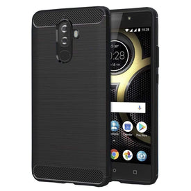 Lenovo K8 Note Cover, Flexible Carbon Fiber Design Lightweight Shockproof Back Cover for Lenovo K8 Note - Metallic Black