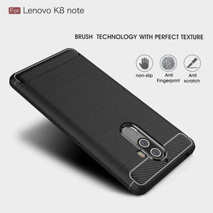 Lenovo K8 Note Cover, Flexible Carbon Fiber Design Lightweight Shockproof Back Cover for Lenovo K8 Note - Metallic Black