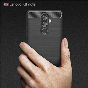 Lenovo K8 Note Cover, Flexible Carbon Fiber Design Lightweight Shockproof Back Cover for Lenovo K8 Note - Metallic Black