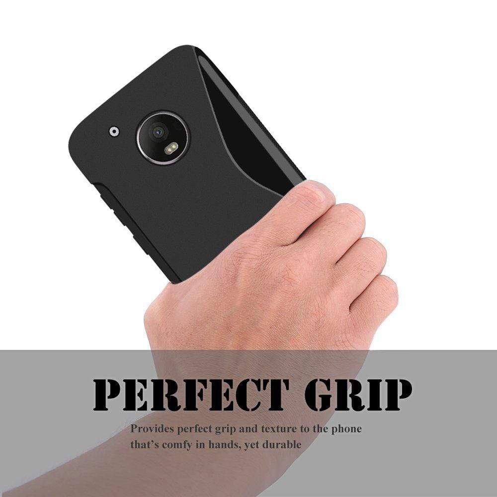 Moto G5 Back Cover Case, REALIKE&trade; Branded Imported Cover, Ultimate Protection from Drops in Slim profile, Durable, Anti Scratch, Perfect Fit, Anti Shock Technology, Flexible Tough TPU Phone Back Cover for Moto G5 [Metallic Black]