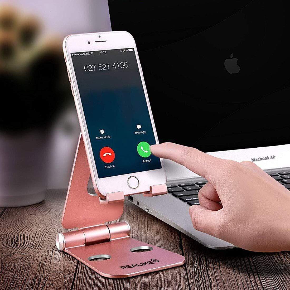 REALIKE Aluminum Mobile Phone Adjustable Foldable Holder Stand for All Tablet and Smartphones