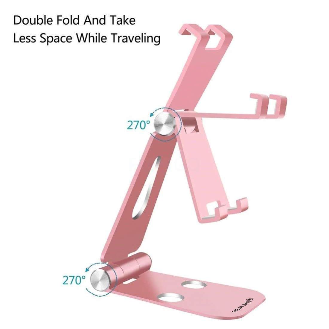 REALIKE Aluminum Mobile Phone Adjustable Foldable Holder Stand for All Tablet and Smartphones