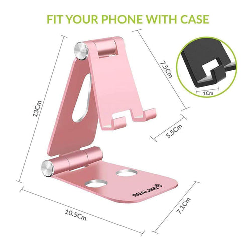 Image of REALIKE Aluminum Mobile Phone Adjustable Foldable Holder Stand for All Tablet and Smartphones