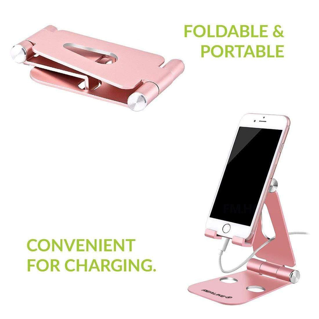 REALIKE Aluminum Mobile Phone Adjustable Foldable Holder Stand for