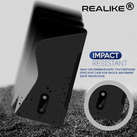 REALIKE® Branded Shockproof High Quality TPU Soft Silicon Damage Protection Back Cover For Nokia 6 (2017) - Metallic Black (S LINE)