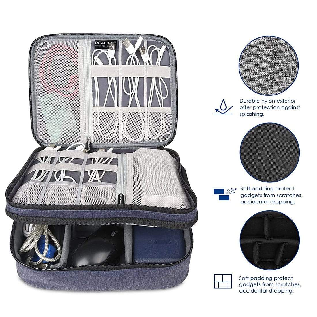 REALIKE® Electronic Organizer, Double Layer Travel Accessories