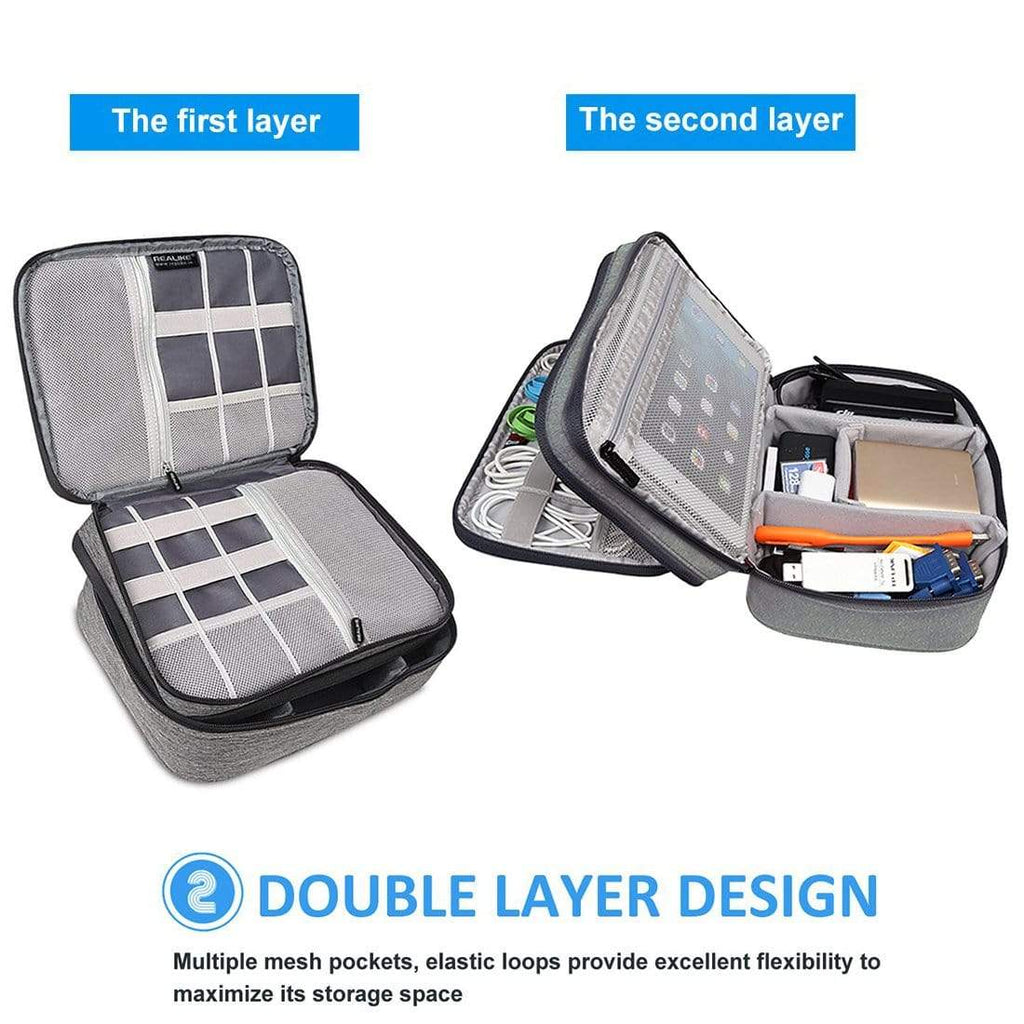 REALIKE® Electronic Organizer, Double Layer Travel Accessories