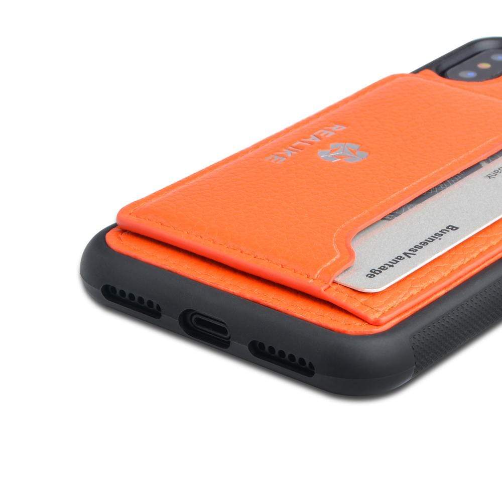REALIKE® Exclusive Design back cover shockproof case for iPhone X,magnetic stand cardholder case