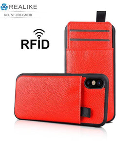 REALIKE® Exclusive Design back cover shockproof case for iPhone X,magnetic stand cardholder case