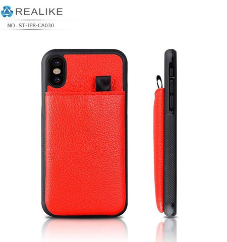 Image of REALIKE® Exclusive Design back cover shockproof case for iPhone X,magnetic stand cardholder case