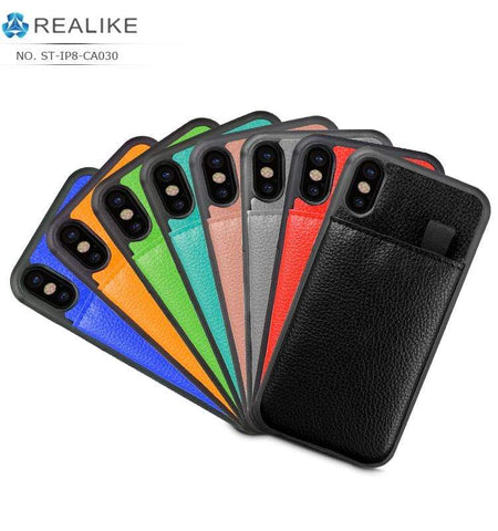 Image of REALIKE® Exclusive Design back cover shockproof case for iPhone X,magnetic stand cardholder case