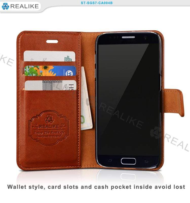 REALIKE® Exclusive Design back cover shockproof case for Samsung S8, the magnetic stand cardholder case