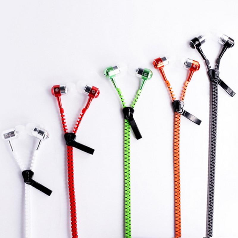 REALIKE Handsfree Zipper Style Mini Earphone 3.5mm Aux Audio Jack In Ear Headphones Ear phones Handfree MP3 Headset with Mic