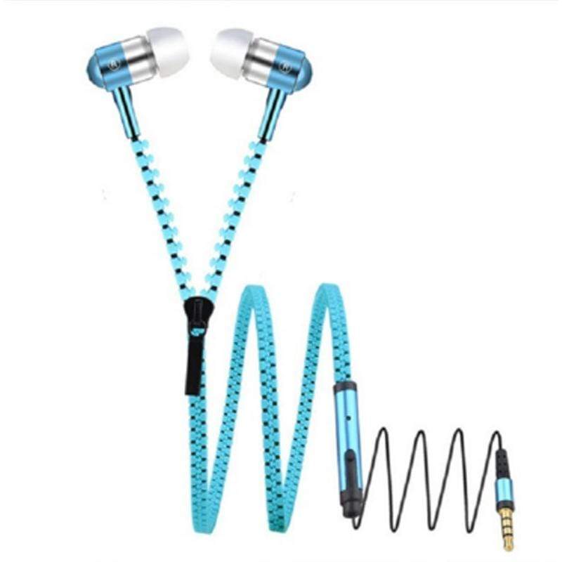 REALIKE Handsfree Zipper Style Mini Earphone 3.5mm Aux Audio Jack In Ear Headphones Ear phones Handfree MP3 Headset with Mic