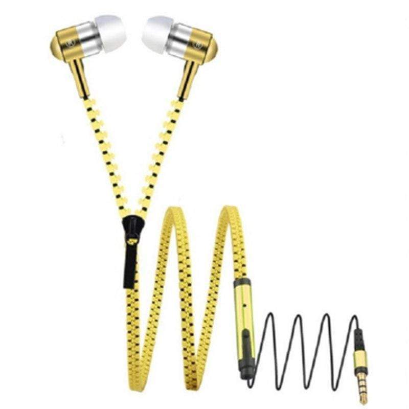 REALIKE Handsfree Zipper Style Mini Earphone 3.5mm Aux Audio Jack In Ear Headphones Ear phones Handfree MP3 Headset with Mic