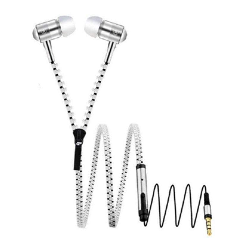 REALIKE Handsfree Zipper Style Mini Earphone 3.5mm Aux Audio Jack In Ear Headphones Ear phones Handfree MP3 Headset with Mic