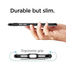 REALIKE® iPhone 7 Cover, [Vibrance Series] Protective Slider Style Slim Case with Stand for iPhone 7 (Black/Clear)